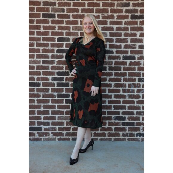 NWOT Happy Sheep Metallic Animal Print Knit Sweater Top Size Small - Picture 4 of 8